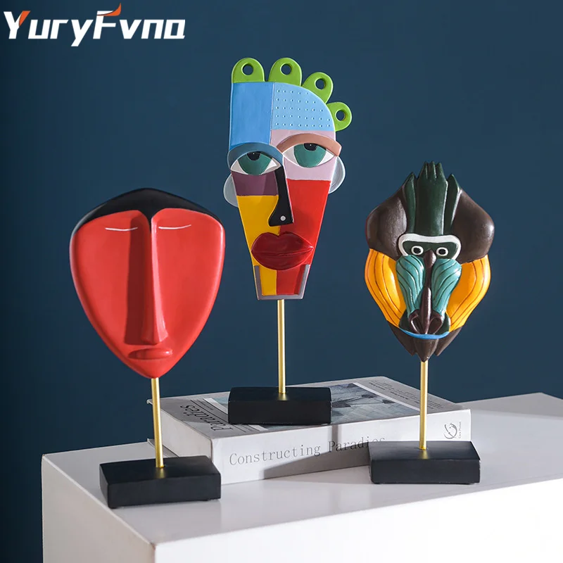 

Новинка 2023, статуя YuryFvna с головой человеческого лица, абстрактная скульптура для малышей, Gorilla, домашние украшения для гостиной, Свадебный декор