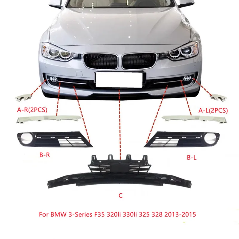 

Front Bumper Fog Lamp Cover Grille Moulding For BMW 3-Series F35 320li 330li 325 328 2013-2015