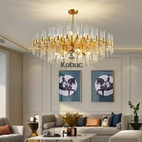 kobuc led postmodern gold chandelier crystal glass suspension luminaire lampen pendant lamp pendant light for foyer dinning room