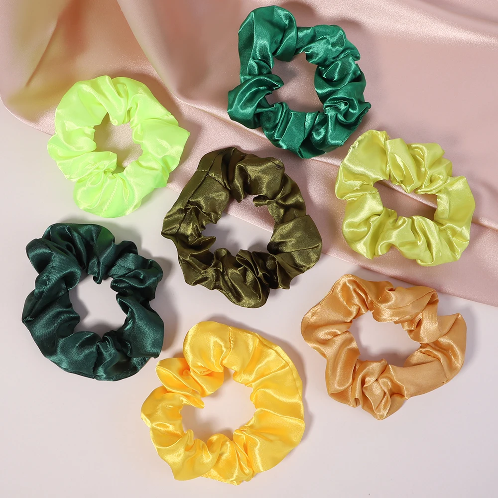 

Women Silk Scrunchie Elastic Handmade Multicolor Hair Band Ponytail Holder Headband Hair Accessories Wholesale