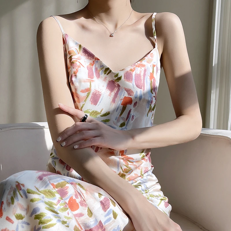 Женское шелковое платье MVLYFLRT трапециевидная юбка с высокой талией и цветочным