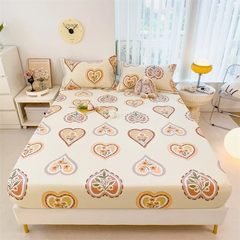 1 шт. простыня из 100% хлопка с принтом в виде сердца