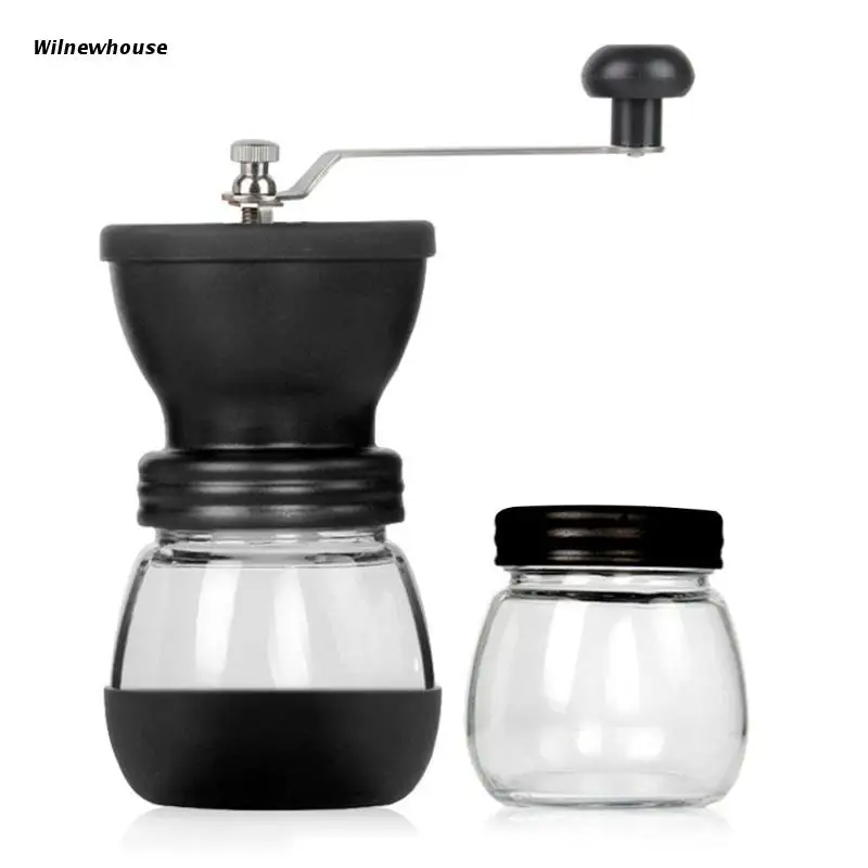 

Ручная кофейная кофемолка F63A с емкостью для хранения, мягкая щетка, коническая керамическая шлифовальная машина, тихая