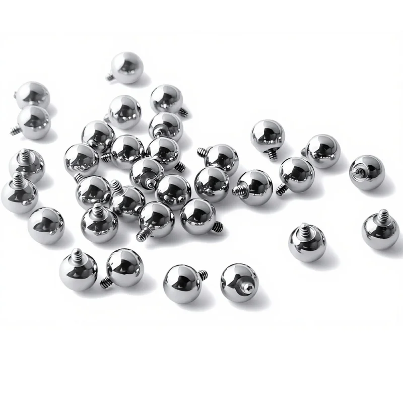 Фото Титановые шариковые наконечники G23 с внутренней резьбой для серег, пирсинга (губы, нос, ухо, бровь), 16g, 14g, сменные украшения для пирсинга тела №2