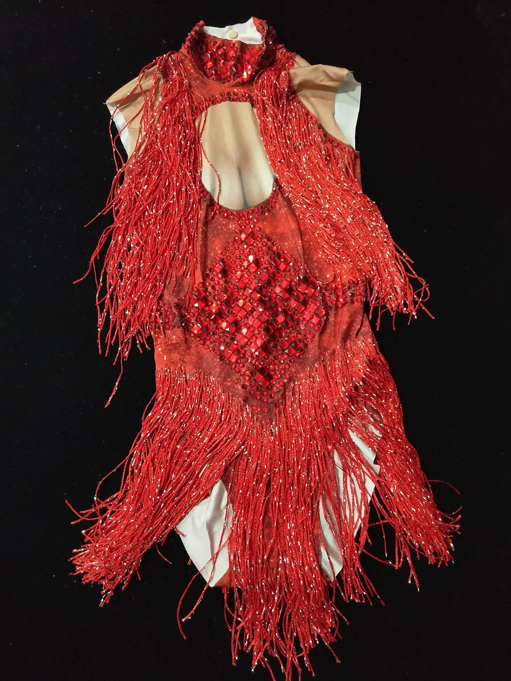 Блестящее боди с бахромой женский ночной клуб одежда для сцены блестящий