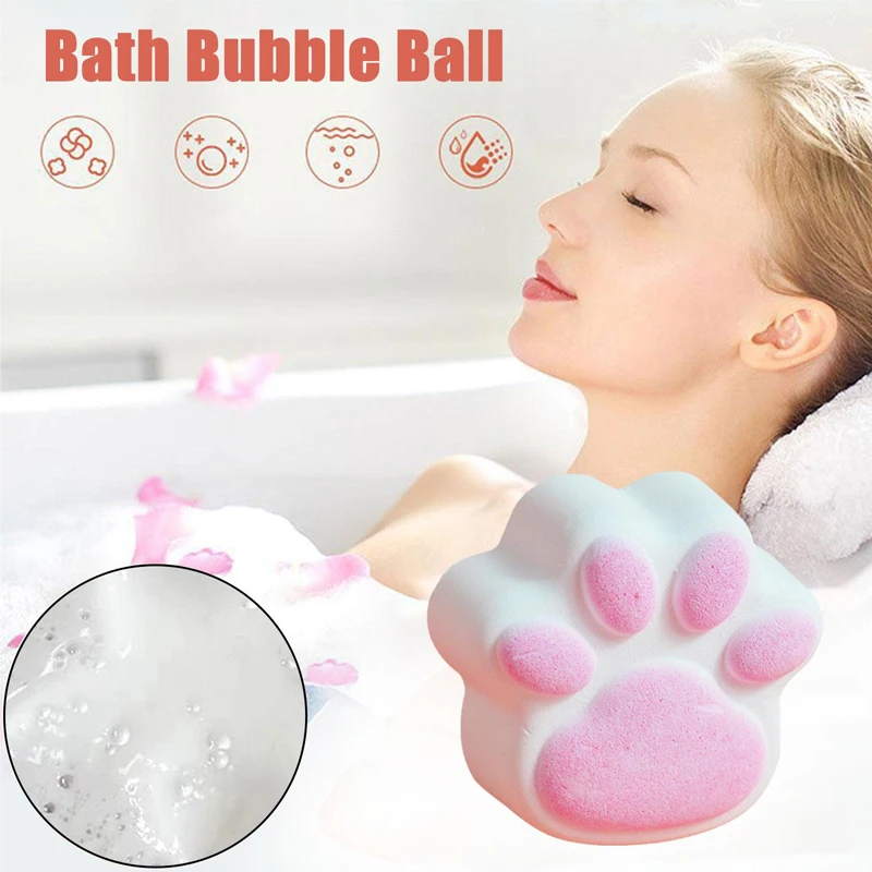 

Bath Bubble Ball Cute Cartoon Cat Claw Bath Salt Ball Fragrance Moisturizing Essential Oil Family Spa Bath Bomb Bombe De Bain
