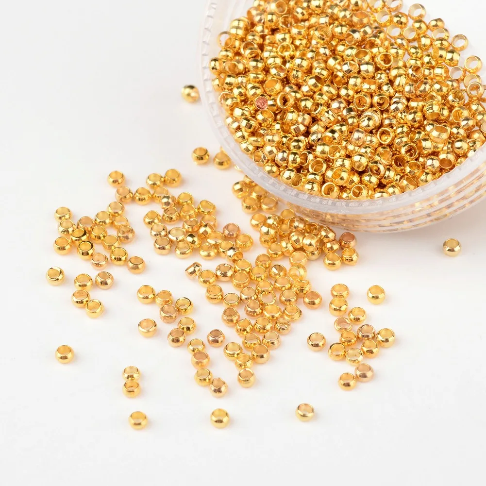 

Gold Plated Copper Round 1.5 2 2.5 3 4mm Stopper Spacer Beads End Crimp Beads For Diy Bracelet Necklace Jewelry Making Supplies