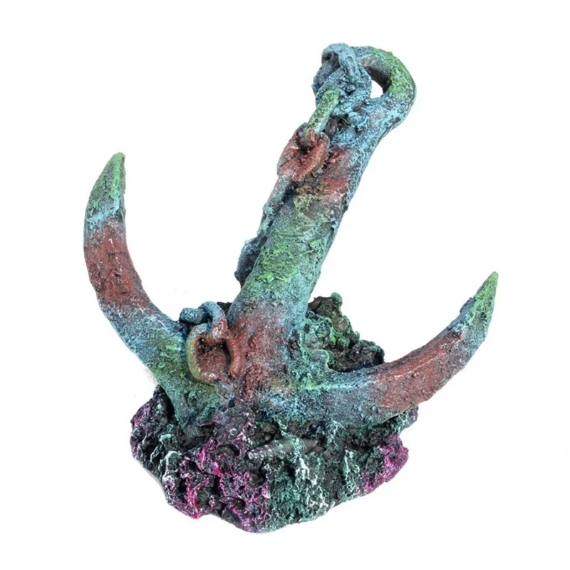

Artificial Polyresin Ornaments Anchors Decorations Betta Fish Tank Accessories Landscape Adornment 5.9"x5.7"x4.3"
