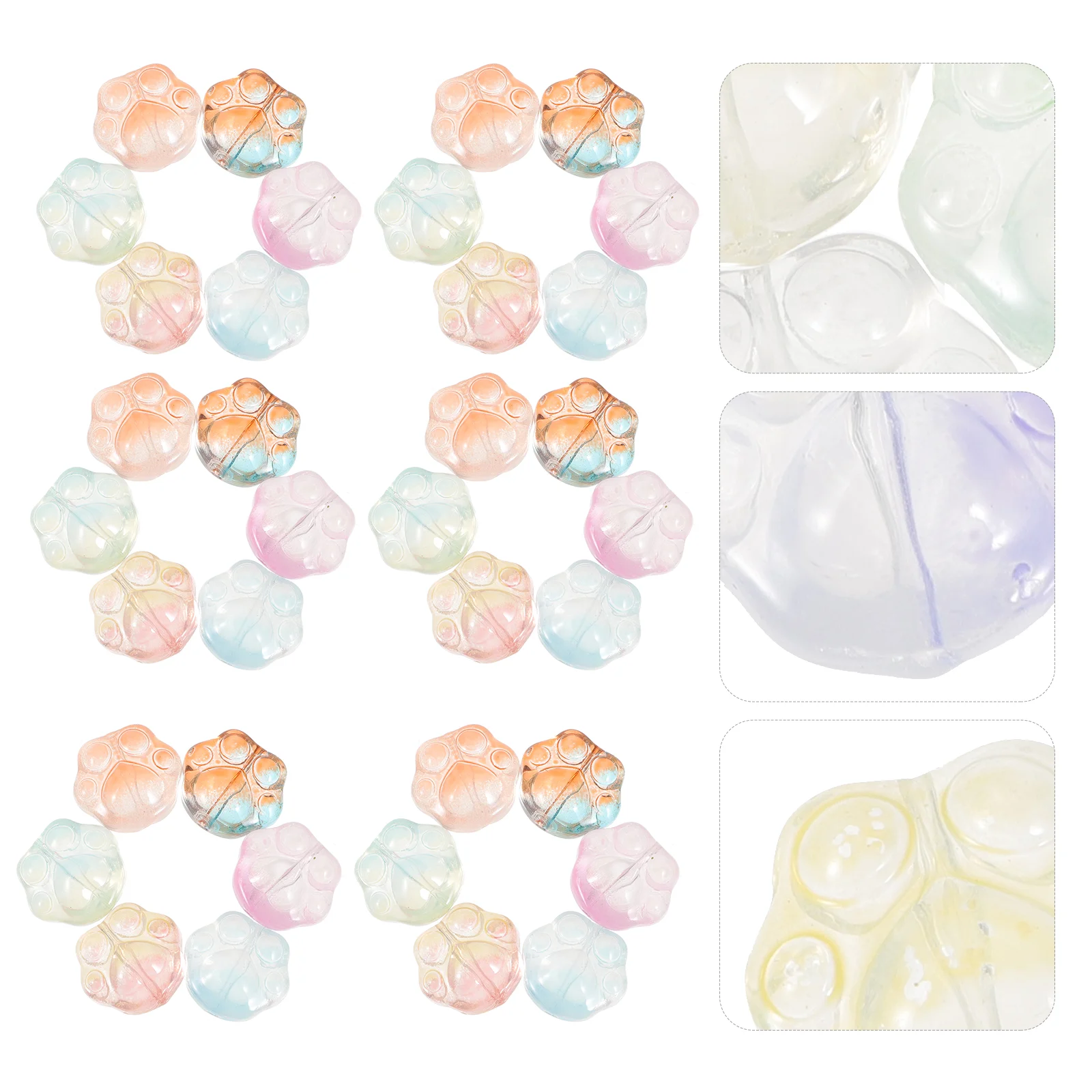 

100Pcs Glass Loose Beads Hanging Paw Pattern Beads Home Decor DIY Loose Beads