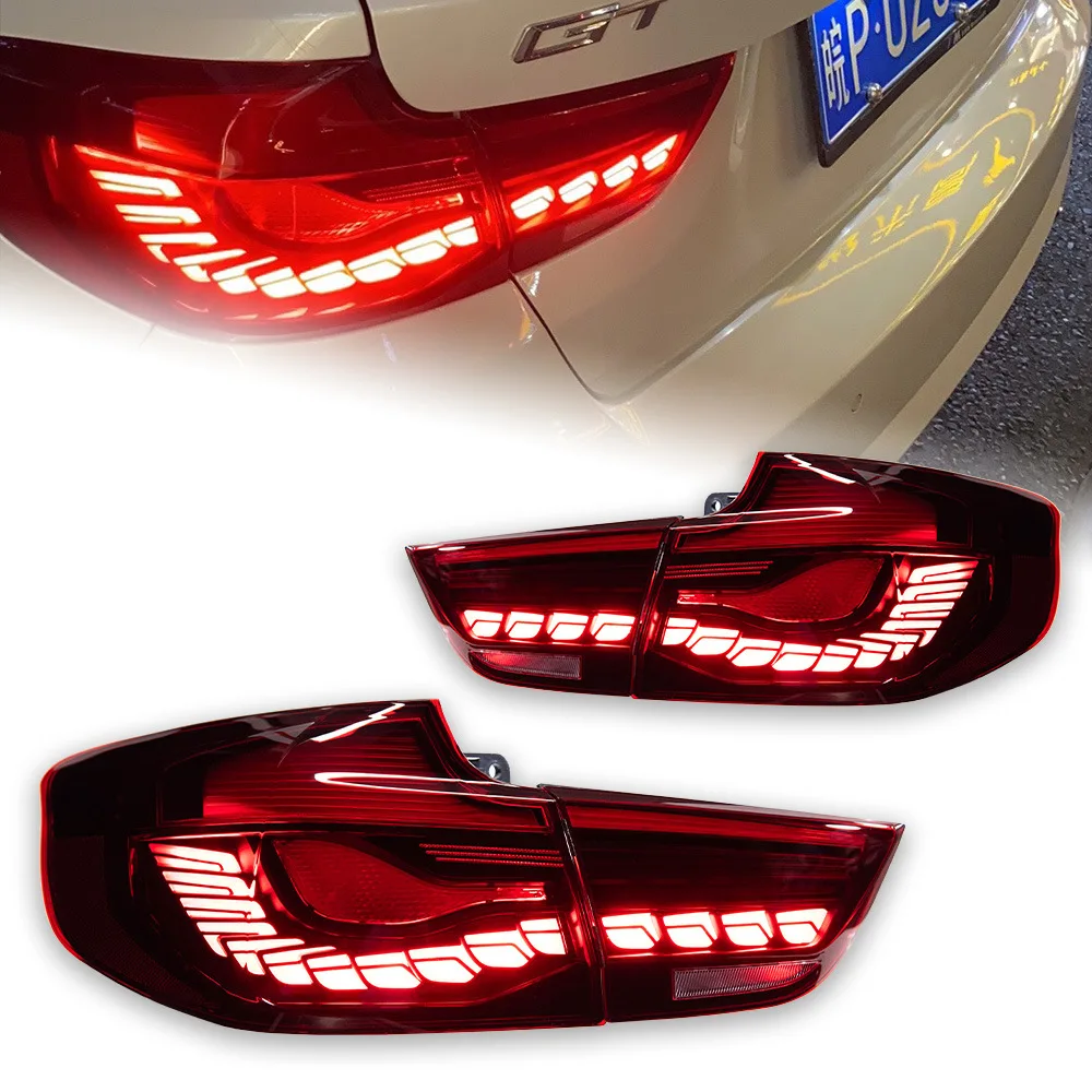 Фото Подходит для BMW 3 серии GT, комплект задних фонарей F34, модифицированные светодиодные фонари с эффектом «драконьей чешуи», динамические указатели поворота с эффектом «бегущей воды». №1