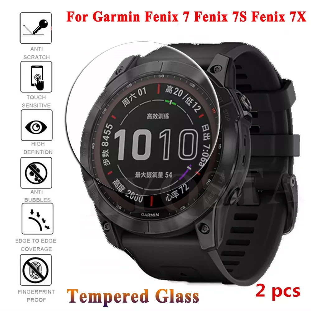 

2Pcs HD Tempered Glass Protective Film For Garmin Fenix 7 7S 7X 6 6S 6X Pro 5 5S Screen Film Smartwatch Accessories Anti-scratch