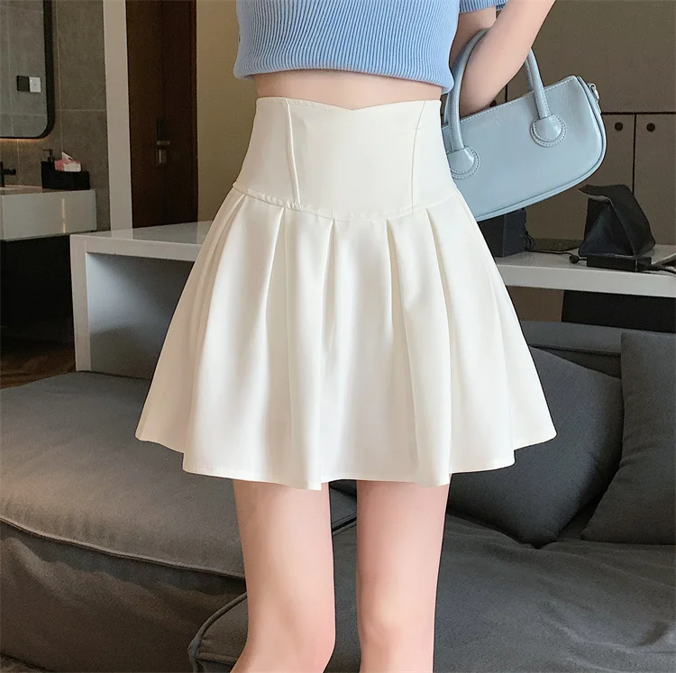 

Korean Summer Mini Skirts Women A-Line Casual Black White Shorts Skirt High Waist Party Skirt Harajuku Vintage Slim Elegant