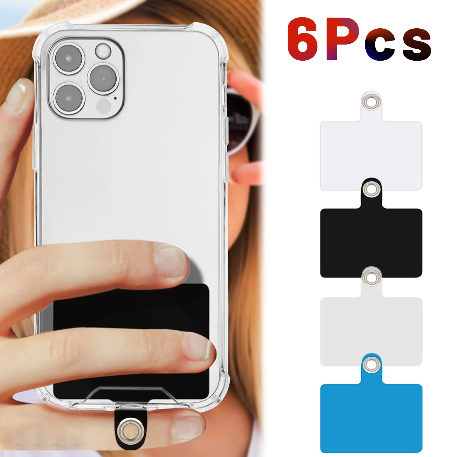 

6/1Pcs Universal Mobile Phone Lanyard Patch Anti-lost Fixed Card Shell Connection Pendant Clip For Phone Case Rope Patch