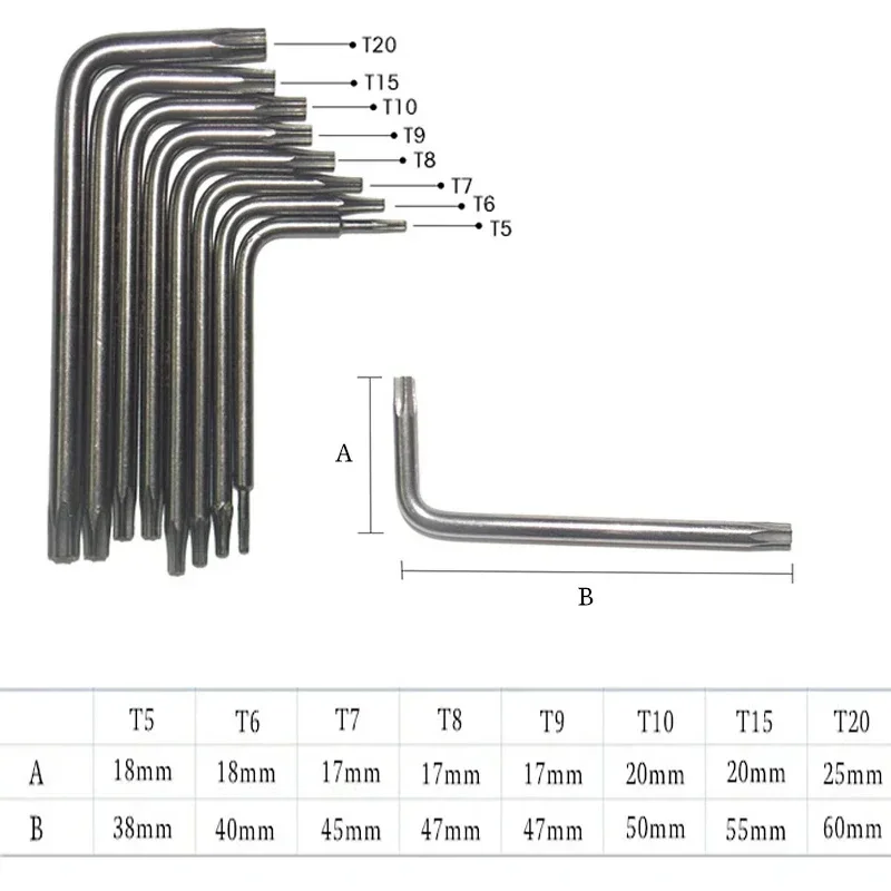 Набор шестигранных отверток 8 в 1 шестигранный ключ типа L с плоской шариковой