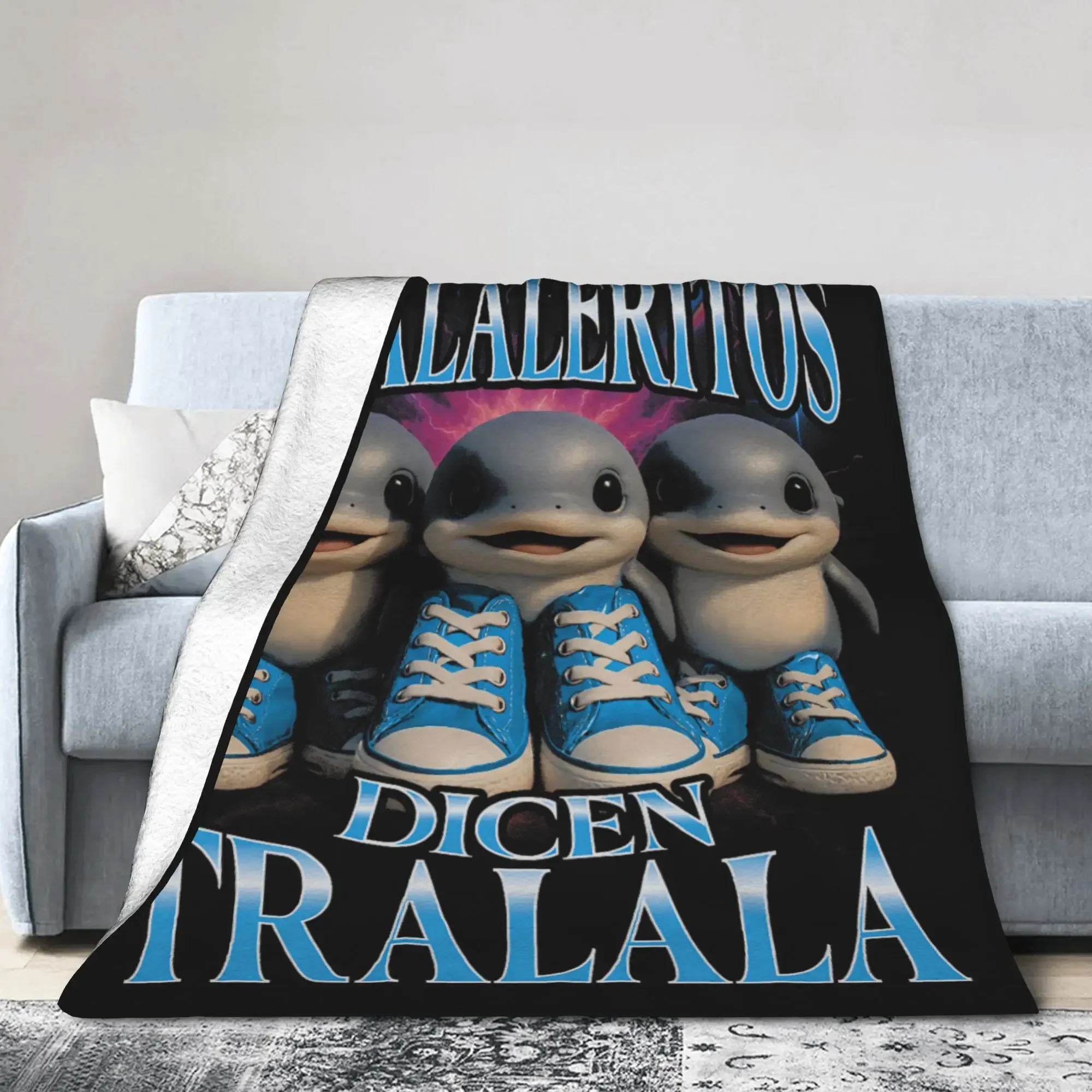 Фото Los Tralaleritos Dicen Tralala Italian Brainrot Bootleg одеяла пикник фланелевое одеяло для дивана супер теплое покрывало №3