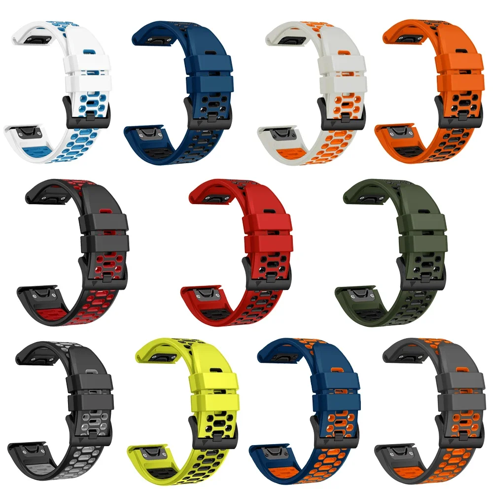 Фото Силиконовый ремешок QuickFit 26 мм 22 мм для Garmin Fenix 8 E 7 7X 6 6X 5/Marq/Epix Pro Gen 2/Forerunner 965 955/Enduro 3 браслет-ремешок №1