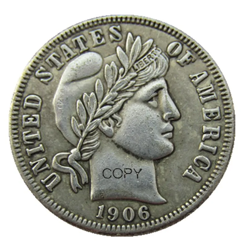 

США 1906 P/O, Парикмахерская монета, Посеребренная копия монеты