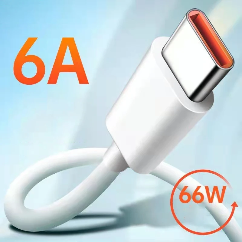 

6A 66W Fast USB Type C Cable Fast Phone Charger USB C Cable Wire for Huawei Mate 40 50 Xiaomi 11 10 Pro OPPO USB-C Charger Cable