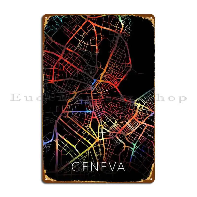 

Уличная Карта города Женевы, металлический знак, Настенная роспись, фотообои, проектирование гаража, клуба, жестяной знак, плакат