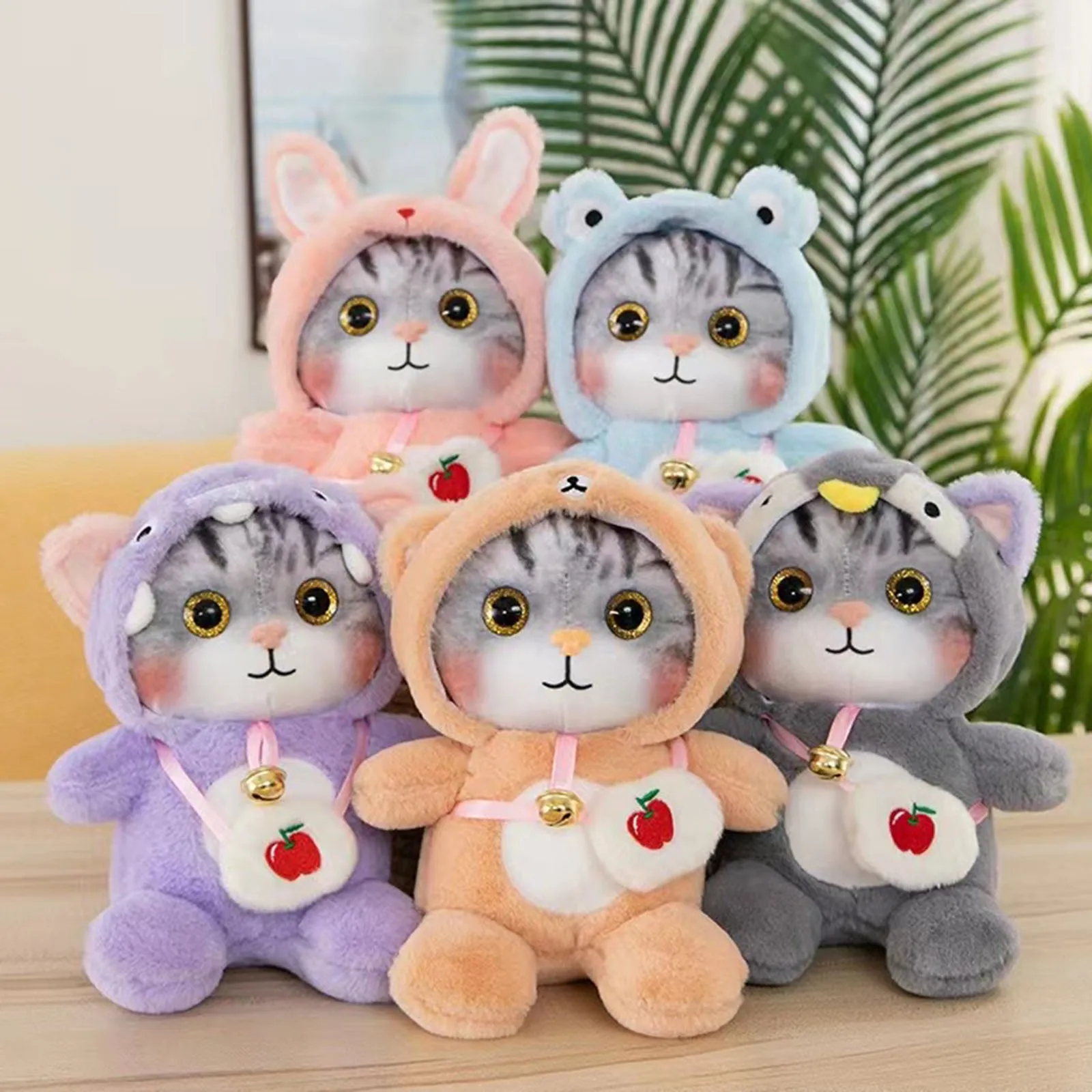

Мультяшные милые плюшевые игрушки для кошек, милые мягкие игрушки-животные, мультяшная кукла-кошка, милая мягкая игрушка с колокольчиком, детские игрушки, подарок для девочки