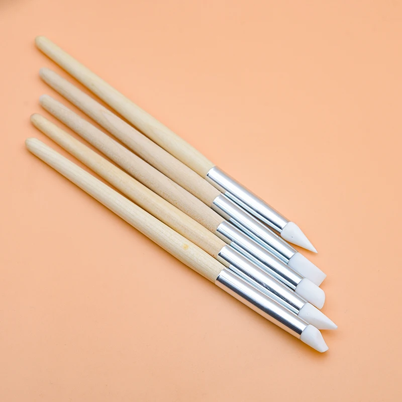 Watch Dial Hands Face Cleaner Pen Mark Removing Finishing Pen Multi-purpose Softclay Nail Art Silicone Pen Carving Emboss Manicu