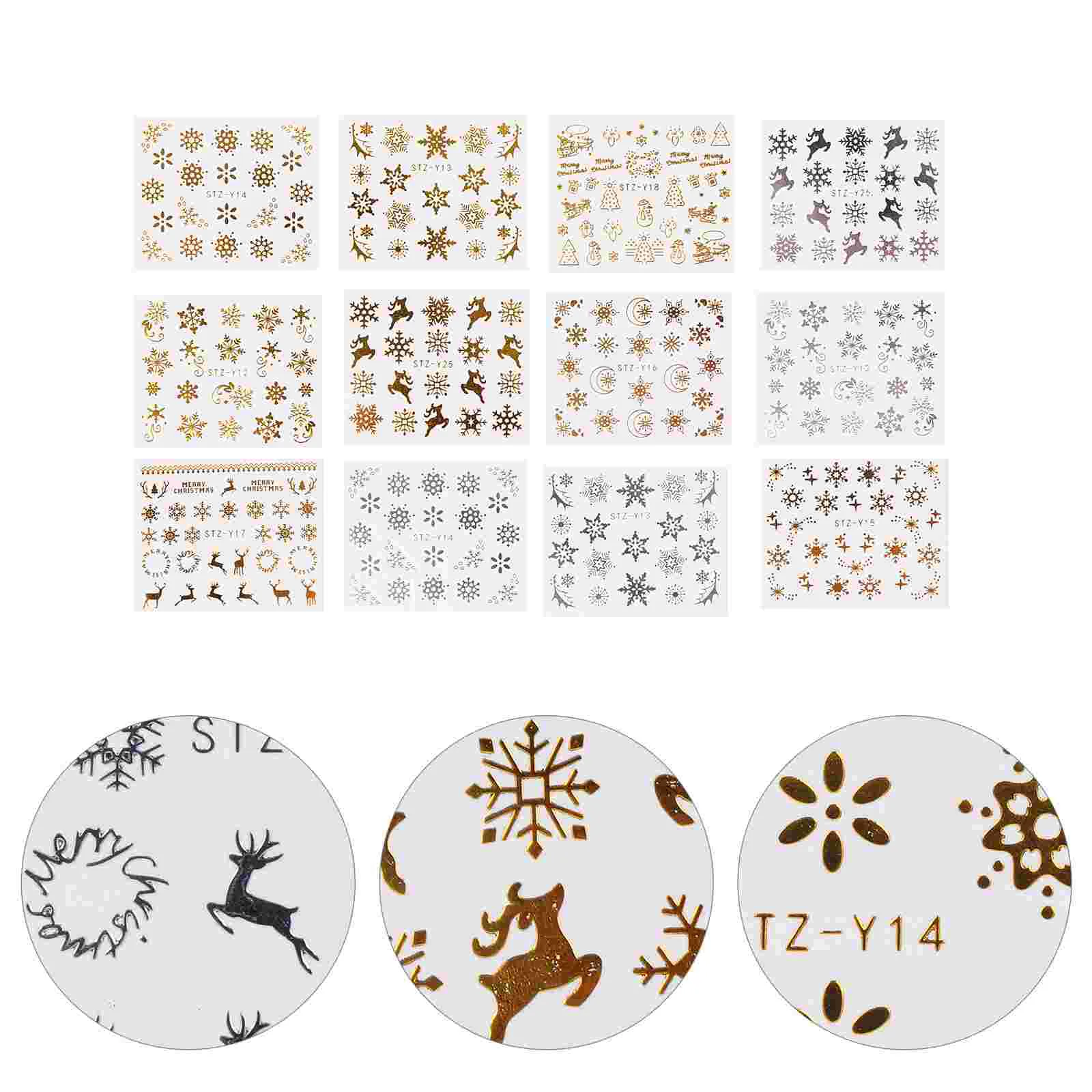 

Christmas Nail Manicure Decals Stickerholiday Festival Diy 3D Decorations Stickers