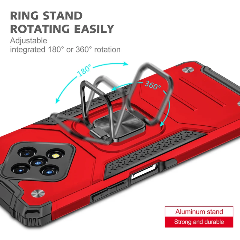 shockproof armor phone case for infinix smart 4 note7 lite anti fall car holder ring protective cover for hot 9 10 play zero8 free global shipping