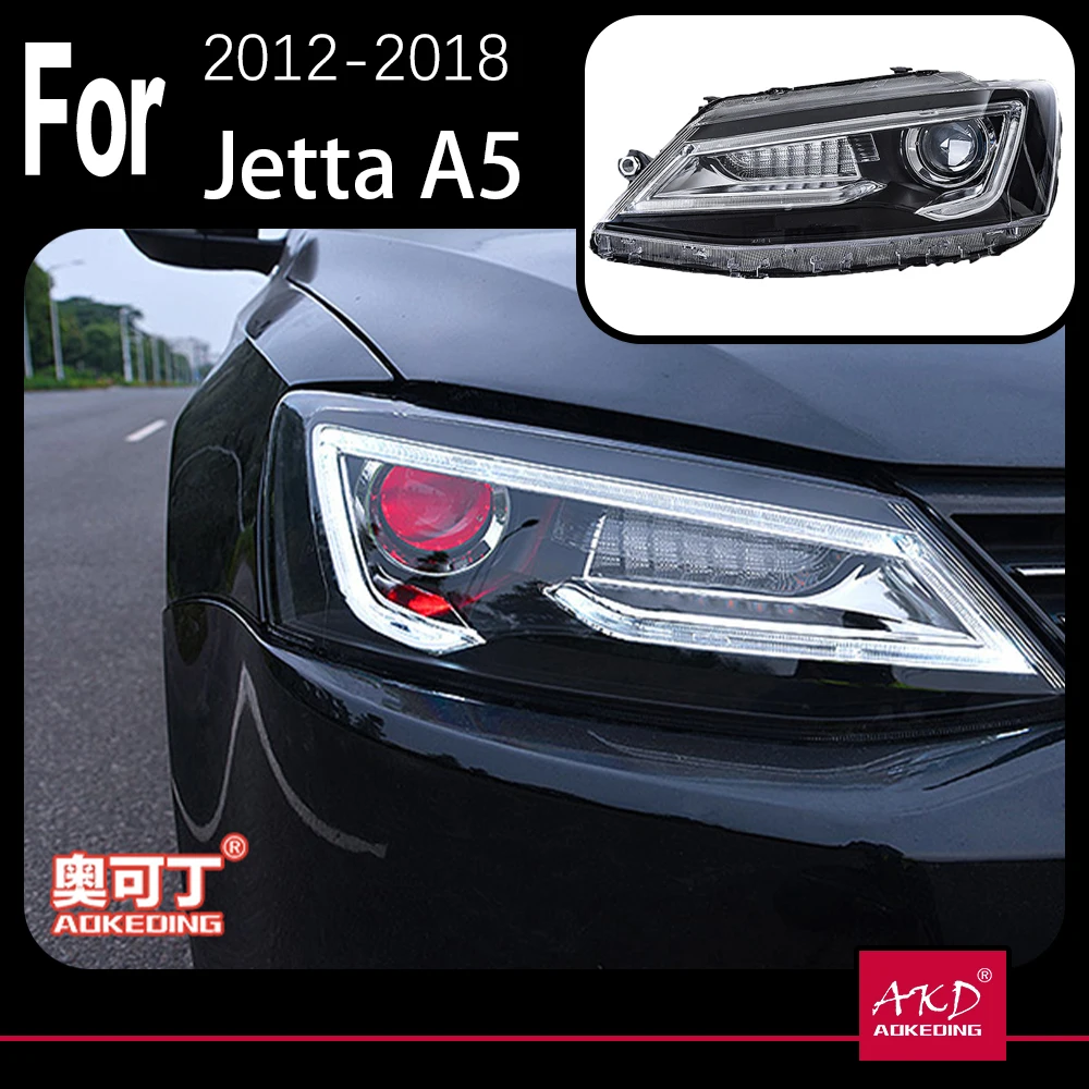 

AKD Car Model Parts For Jetta MK6 MK7 2012-2018 A5 Type Head lamps LED or Xenon Headlight LED Dual Projector FACELIFT