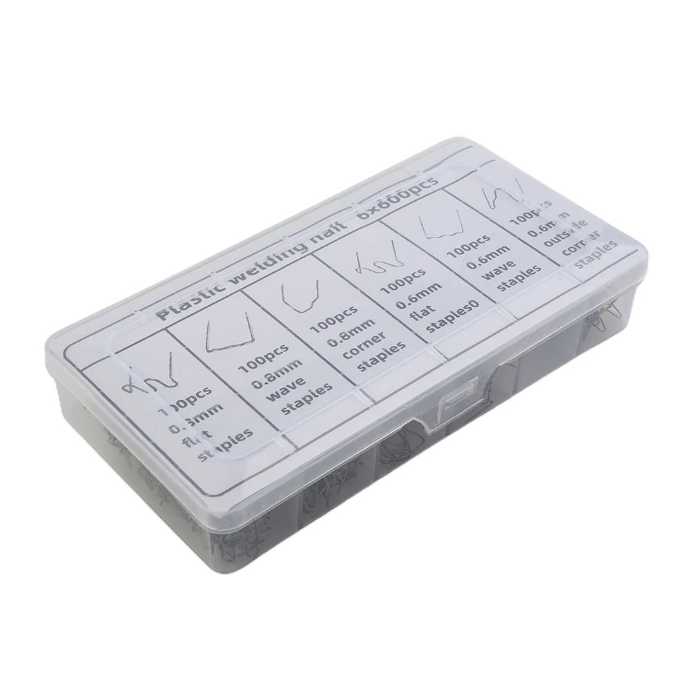 

600Pcs/box Staples Car Bumper Plastic Welding Stud Welding Wire Stainless Steel 304 For Plastic Welding, Car Bumper Repair