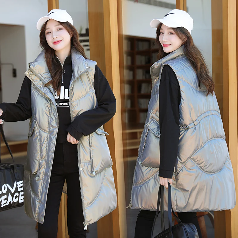 

Модный теплый длинный жилет, Женская водонепроницаемая зимняя одежда, жилет с большими карманами, уличная женская одежда SWREDMI