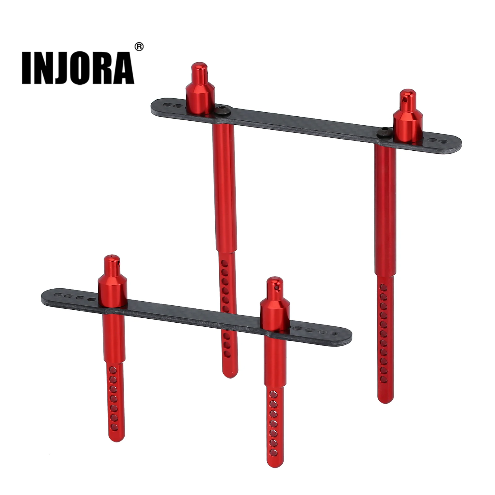 

INJORA Front Rear Extended Body Post Set Shell Mount Holder for 1/10 RC Crawler Car Axial SCX10 II 90046 90047