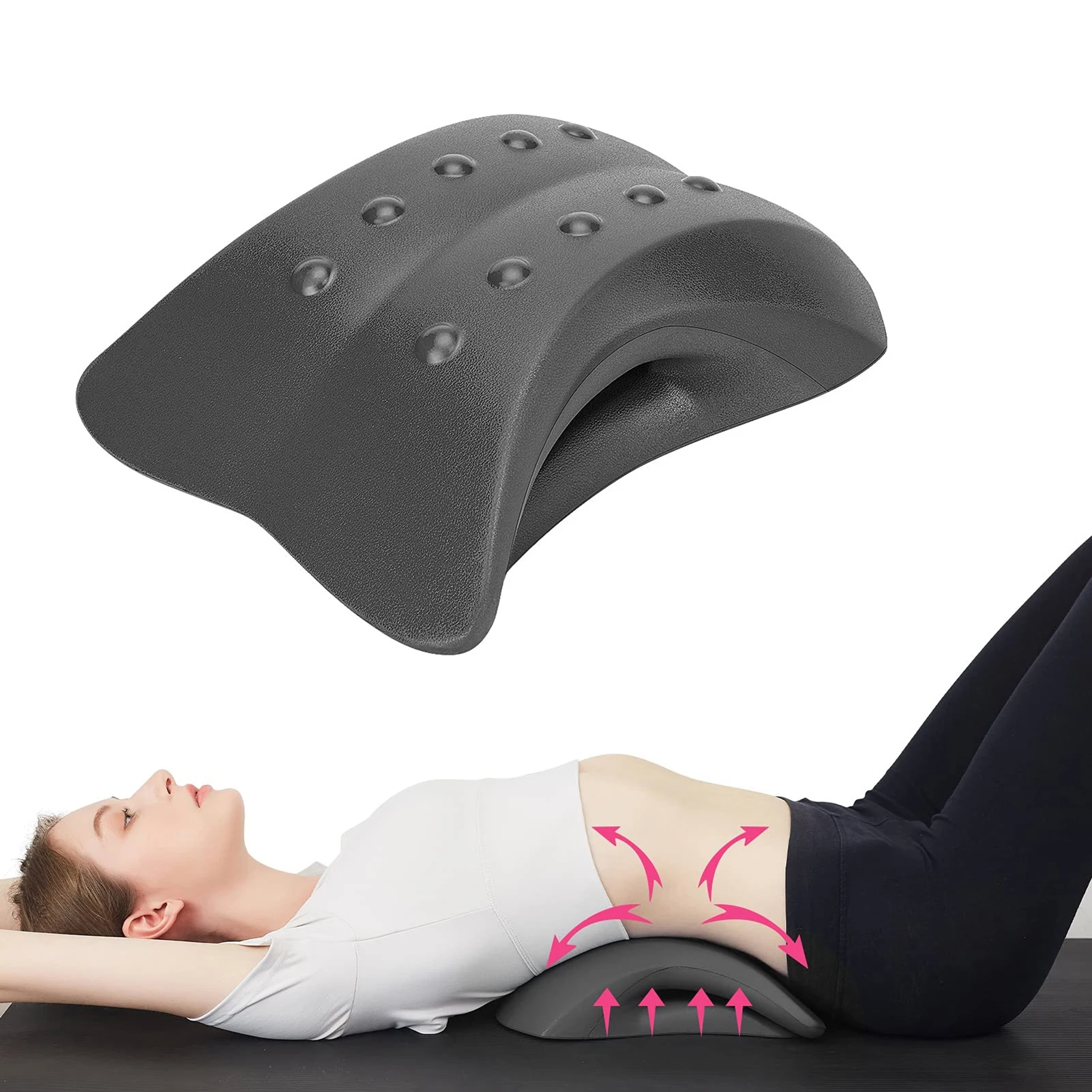 

Растяжитель спины для облегчения боли в пояснице, устройство для растяжки спины, подушка для поддержки поясницы, массажер для спины, для офи...