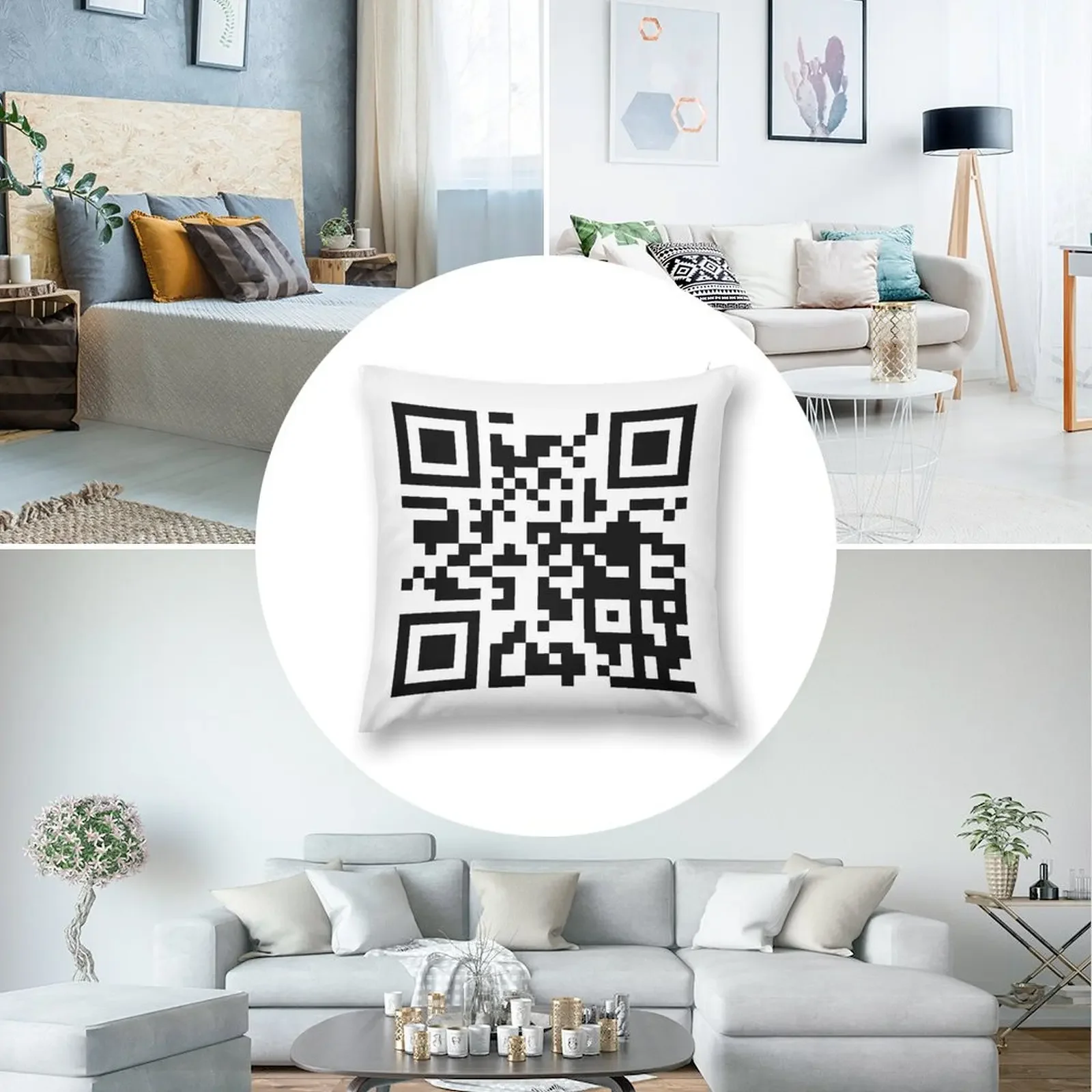 Rickroll - QR Code Декоративная подушка Чехлы для диванных подушек Роскошная наволочка