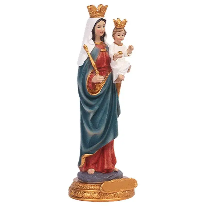 

Virgin Mary Statue Mother Mary Statue Holding Jesus Resin Figurine Christian Decor Religious Sculpture Home Office Decoration