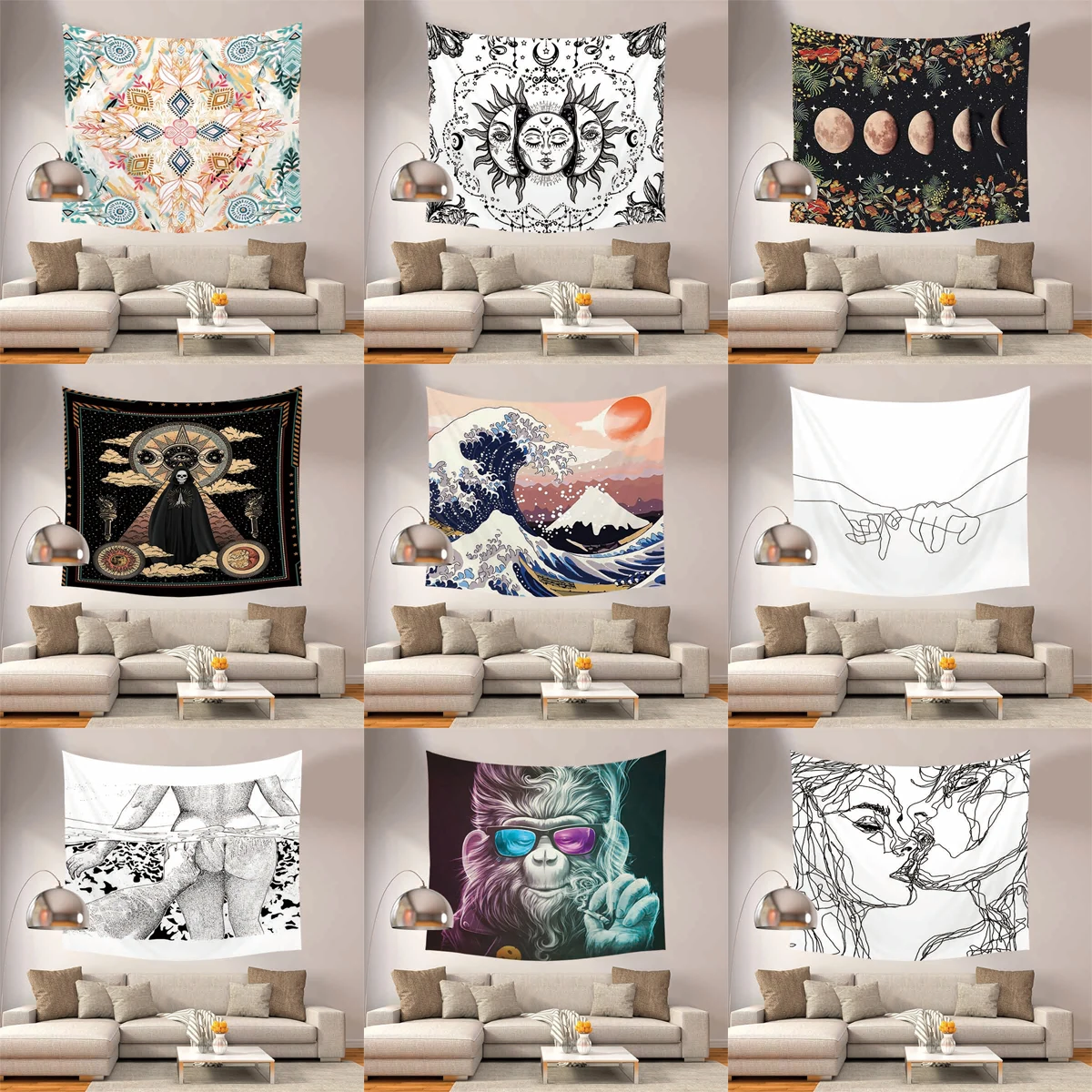 

ZHENHE Cartoon Girls Love Beautiful Patterns Tapestry Home Decor Wall Hanging Tapestries Bedspread Yoga Mat Blanket