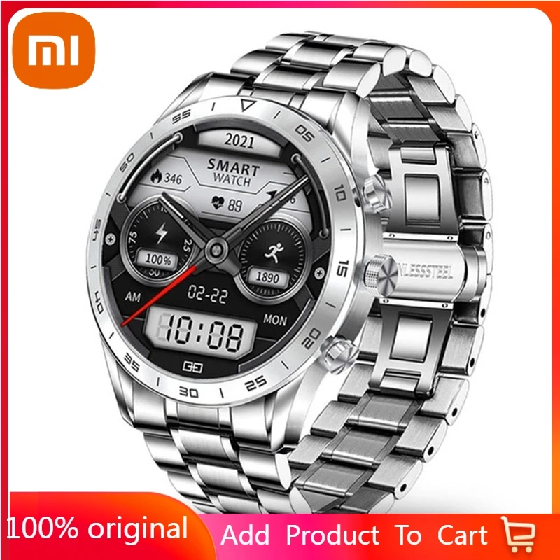 

Xiaomi 454*454 HD Smart Watches Men Display Bluetooth Call IP68 Waterproof Music Player Link Bluetooth Headset Smartwatch Men