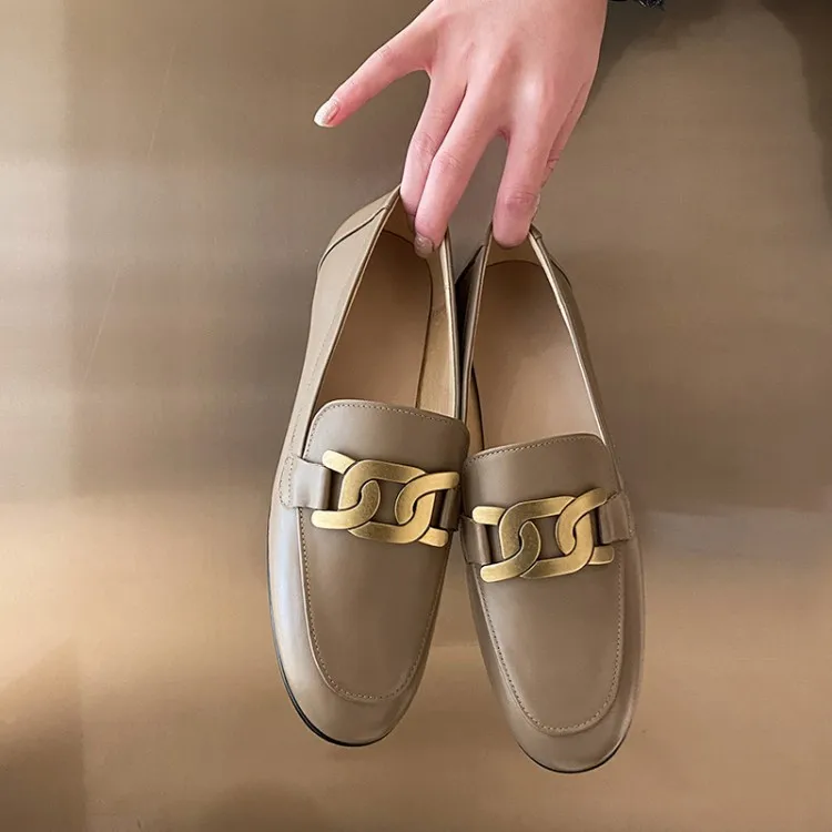 Love Shoes Women 2023 New Retro  Style Small Leather Shoes Spring, Autumn and Summer French Flat Shoes