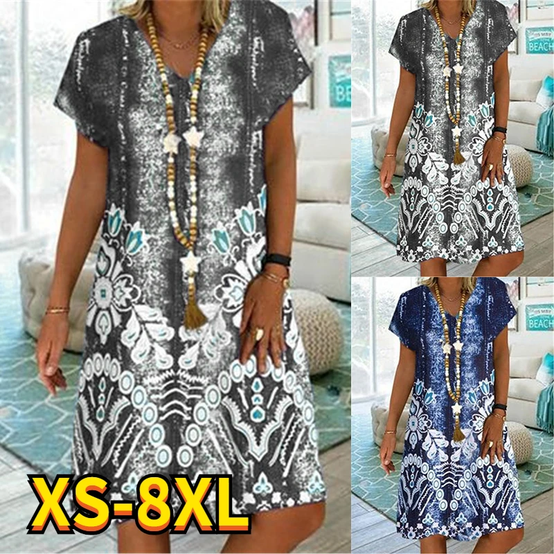 

Women's Shift Dress Short Mini Dress Black Short Sleeve Floral Print Spring Summer V Neck Elegant Casual Vacation 2022