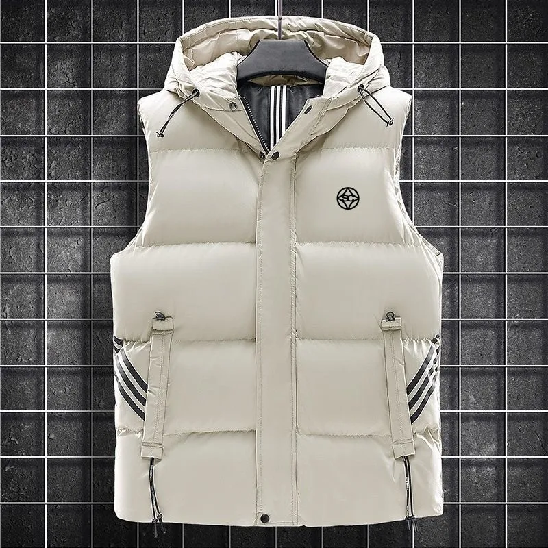 Winter Men Golf Jackets Vest 2022 Down Padded Jacket Windproof Warm Golf Wear Hooded Waistcoat Mens Fashion Casual Vest Coats