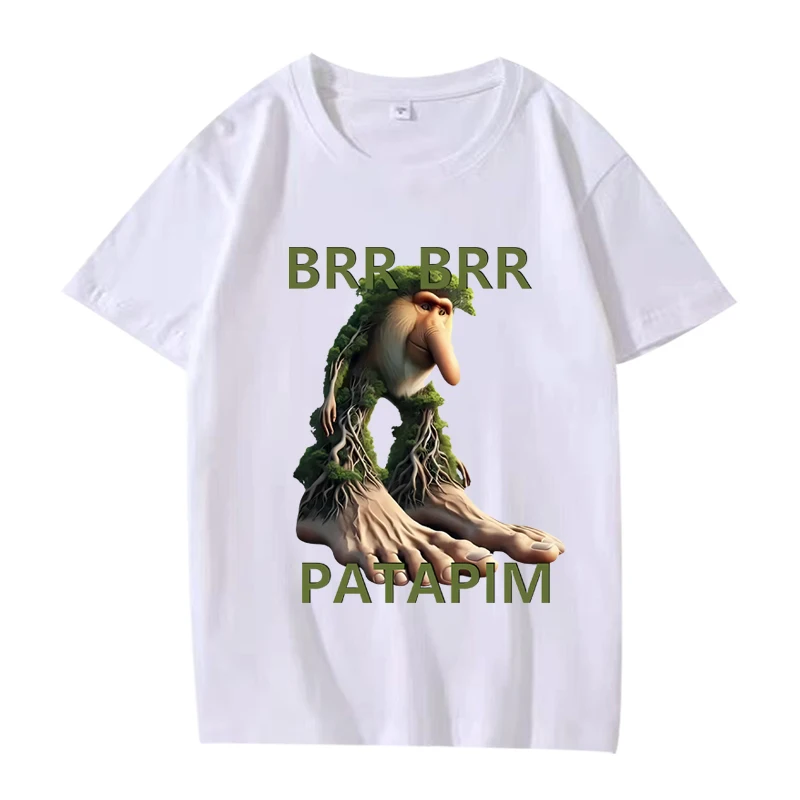 Brr Patapim футболка забавная итальянская Brainrot Meme с графическим рисунком для мужчин и