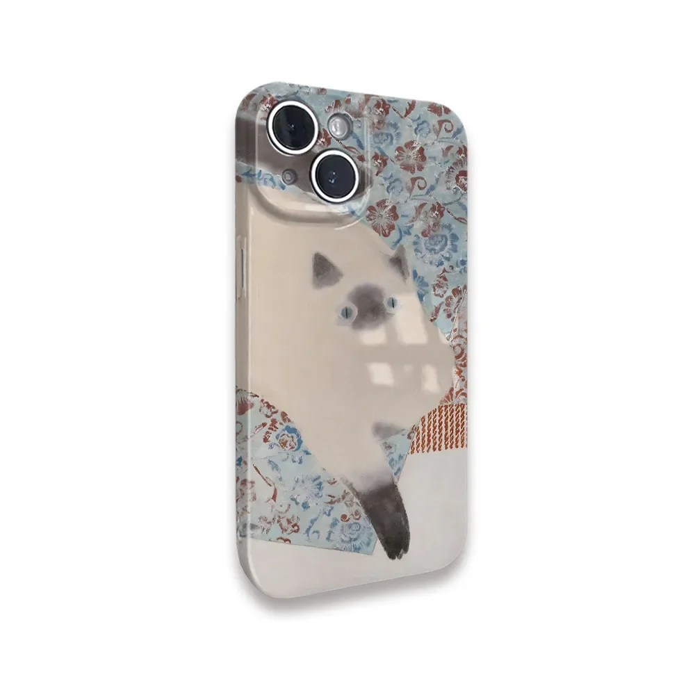 Чехол 2 в 1 с мультяшным котом стиле ретро для IPhone 16 14 13 Pro Max Plus задняя крышка