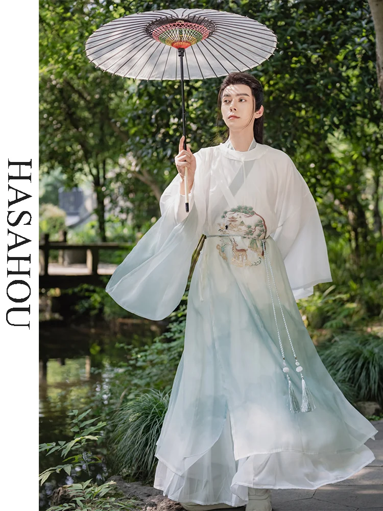 

Современный мужской костюм для косплея ханьфу, традиционное китайское платье, улучшенный стиль династии Тан, благородный унисекс костюм ханбока