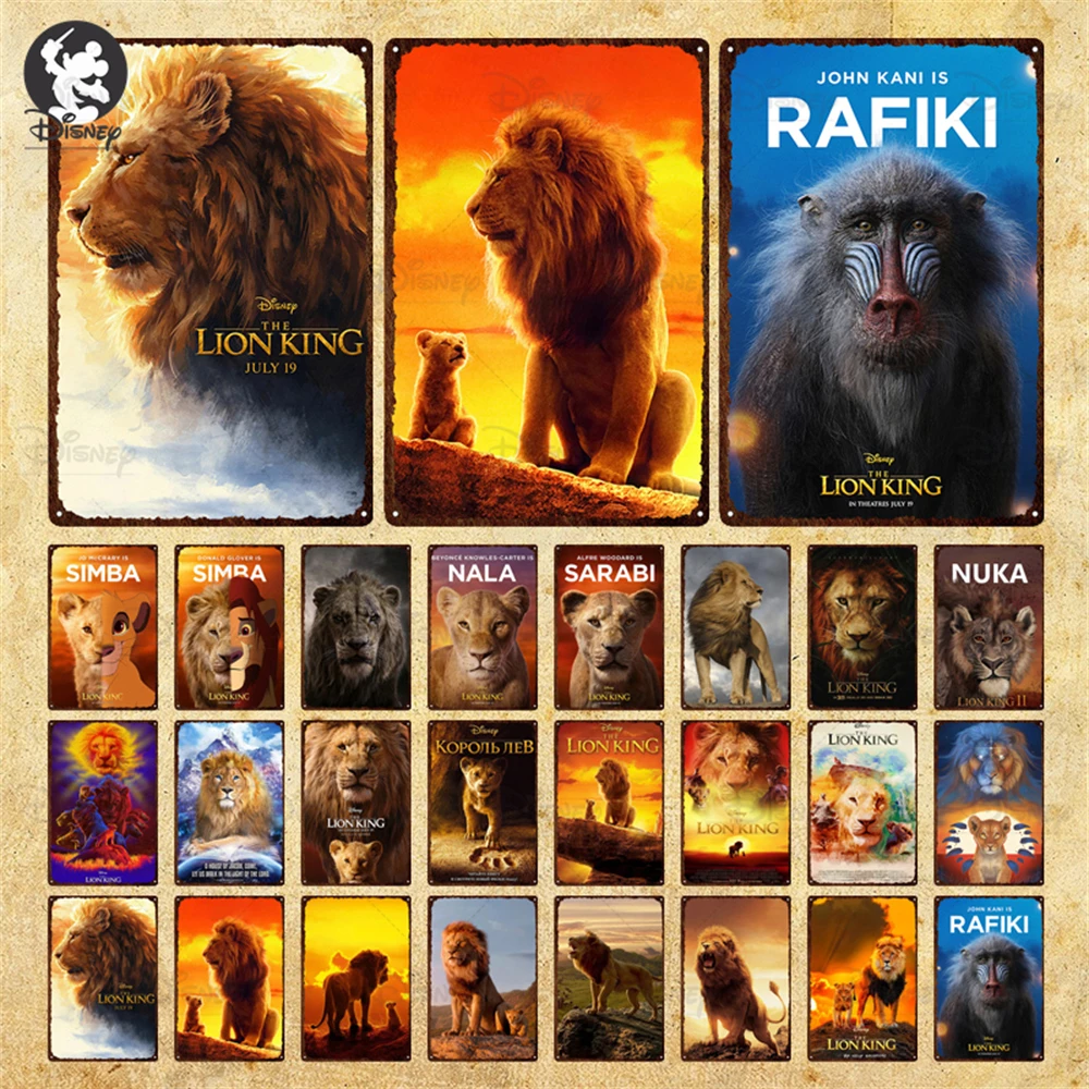 

The Lion King Metal Sign Disney Metal Plaques Tin Sign Decoration Disney Movie Plate Door Club Bar Vintage Wall Decor Stickers