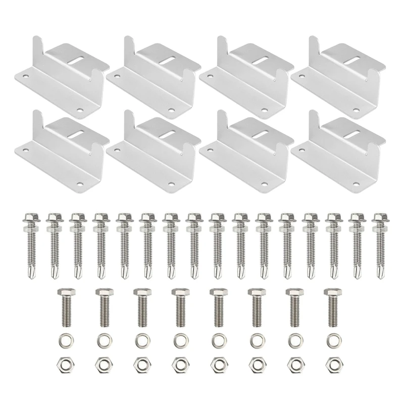 

8 Pieces Aluminium Alloy Solar Panel Mounting Bracket Easy Installation