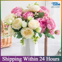 artificial flower for on a table bouquet peony artificial flower 5 big head 4 small bud bride wedding home decoration artifi
