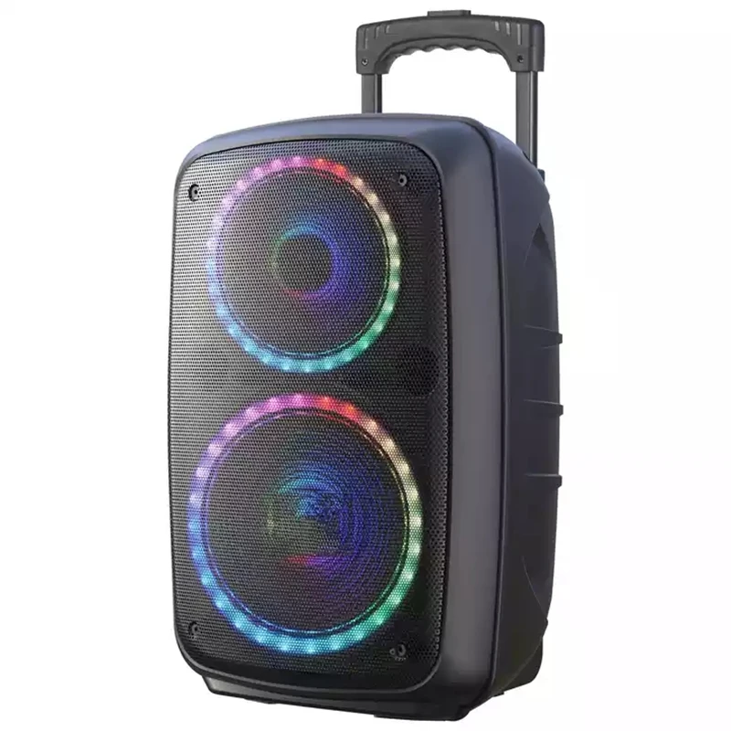 

partybox 8 Inch Trolley Karaoke Speaker TWS Wireless High Power Outdoor Bluetooth Subwoofer RGB Llight Portable Column With Mic
