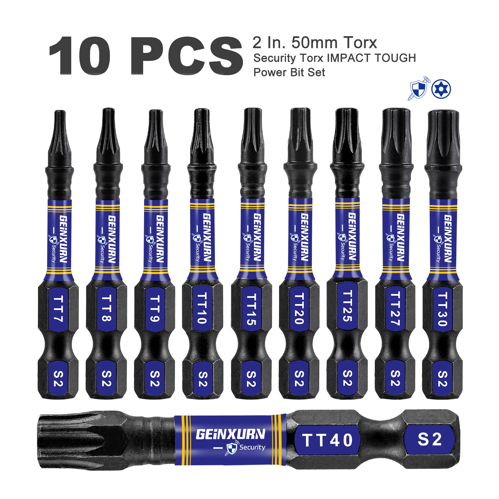

Набор отверток Geinxurn Security Torx TT7-TT40, насадки с магнитной головкой Torx и ударным магнитным держателем бит
