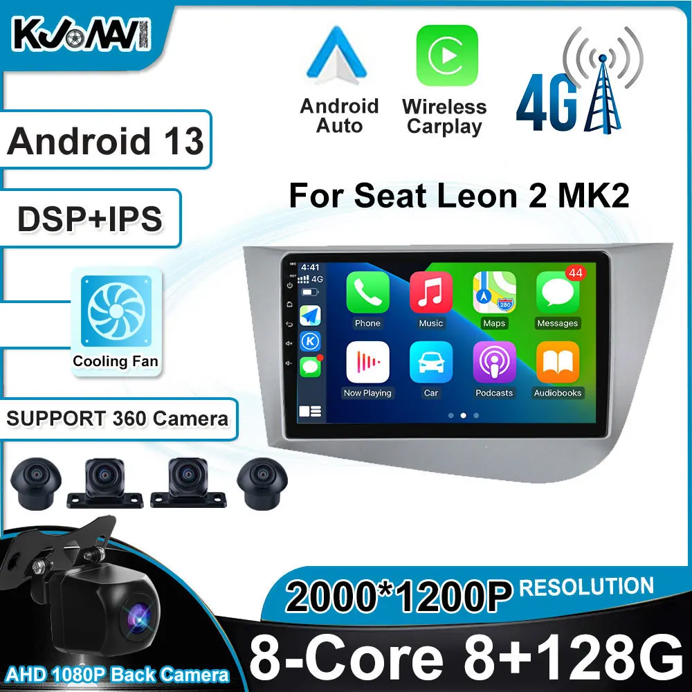 

Автомагнитола на Android 13 с GPS-навигацией, без DVD, для Seat Leon 2 MK2 2005-2012