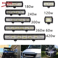 4x4 off road led light bar 420w 360w 300w 240w 180w 120w bright beam flood spotlight work light for car truck trailer lightbar