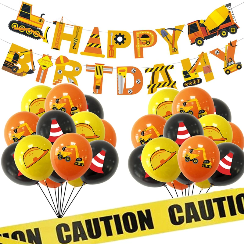 Купи 1set Inflatable Construction Tractor Balloons Truck Car Theme Party Baloon Baby Shower Boys Birthday Party Decor Kids Globos за 107 рублей в магазине AliExpress